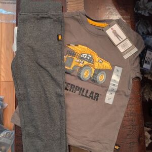Caterpillar Kids Gray and Yellow Bottoms Set 3t